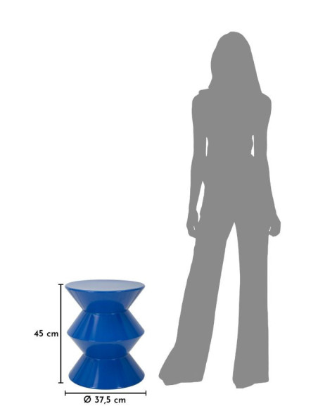 Table d'appoint design Ronde 37 cm Métal Bleu Zag 