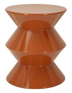 Table d'appoint design Ronde 37 cm Métal Orange Zag 