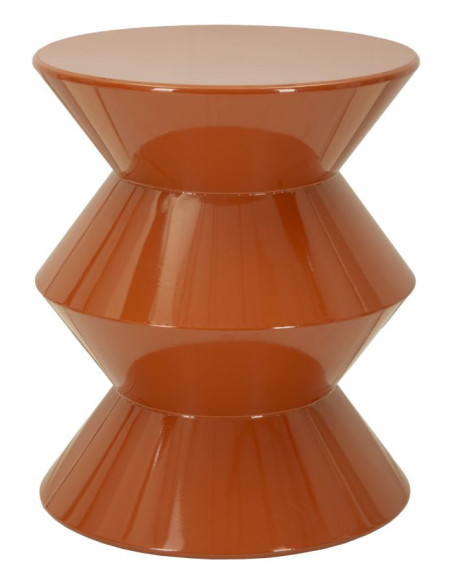 Table d'appoint design Ronde 37 cm Métal Orange Zag 