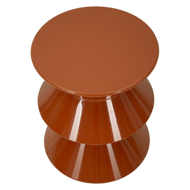 Table d'appoint design Ronde 37 cm Métal Orange Zag 