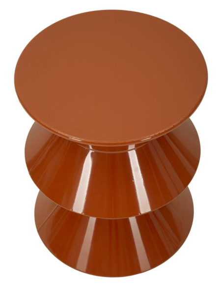 Table d'appoint design Ronde 37 cm Métal Orange Zag 