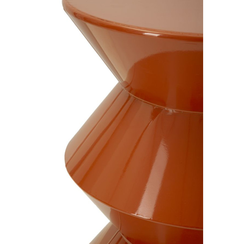 Table d'appoint design Ronde 37 cm Métal Orange Zag 