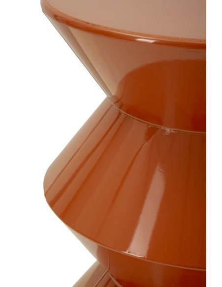 Table d'appoint design Ronde 37 cm Métal Orange Zag 