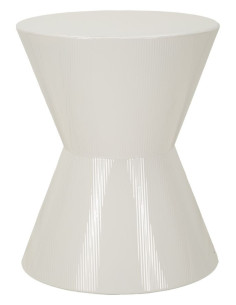 Table d'appoint design Ronde 45 cm Métal Blanc Oyo 