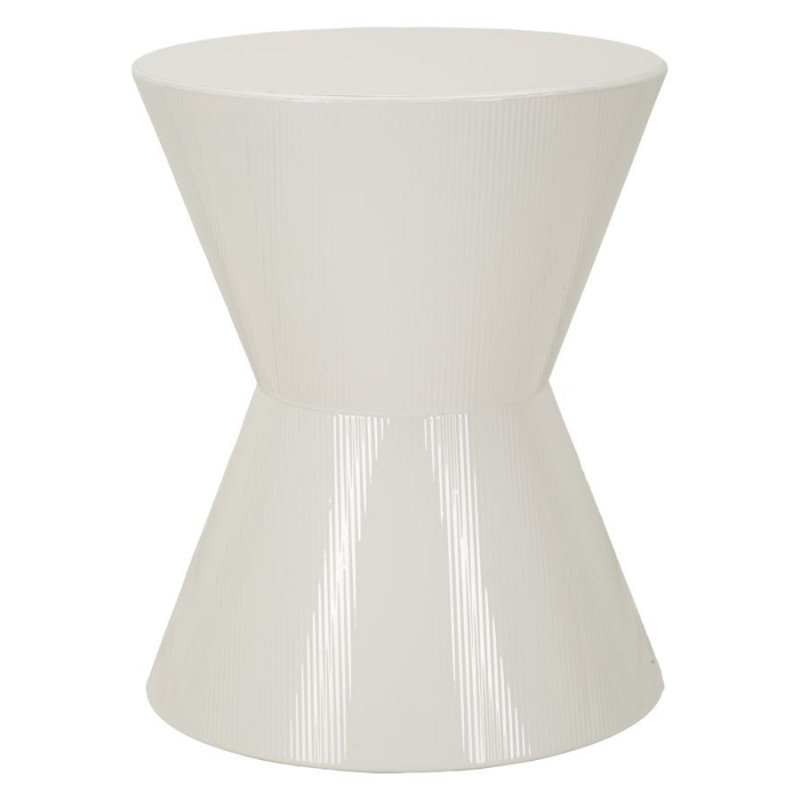 Table d'appoint design Ronde 45 cm Métal Blanc Oyo 