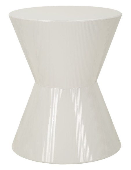 Table d'appoint design Ronde 45 cm Métal Blanc Oyo 