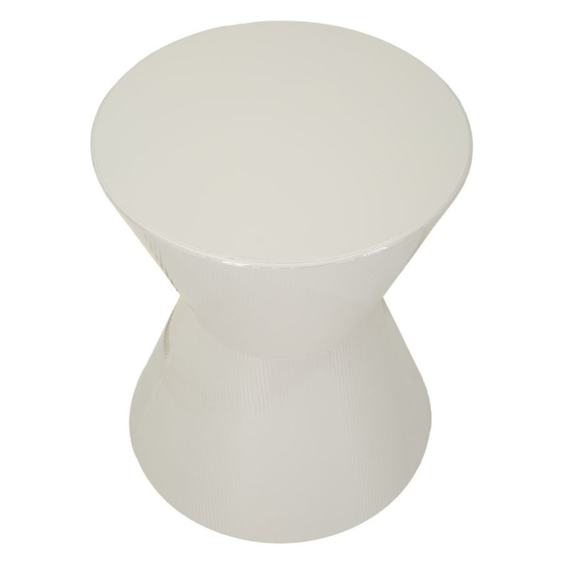 Table d'appoint design Ronde 45 cm Métal Blanc Oyo 