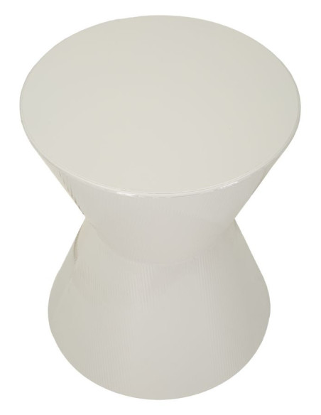 Table d'appoint design Ronde 45 cm Métal Blanc Oyo 