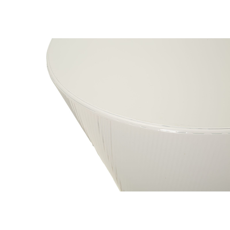 Table d'appoint design Ronde 45 cm Métal Blanc Oyo 