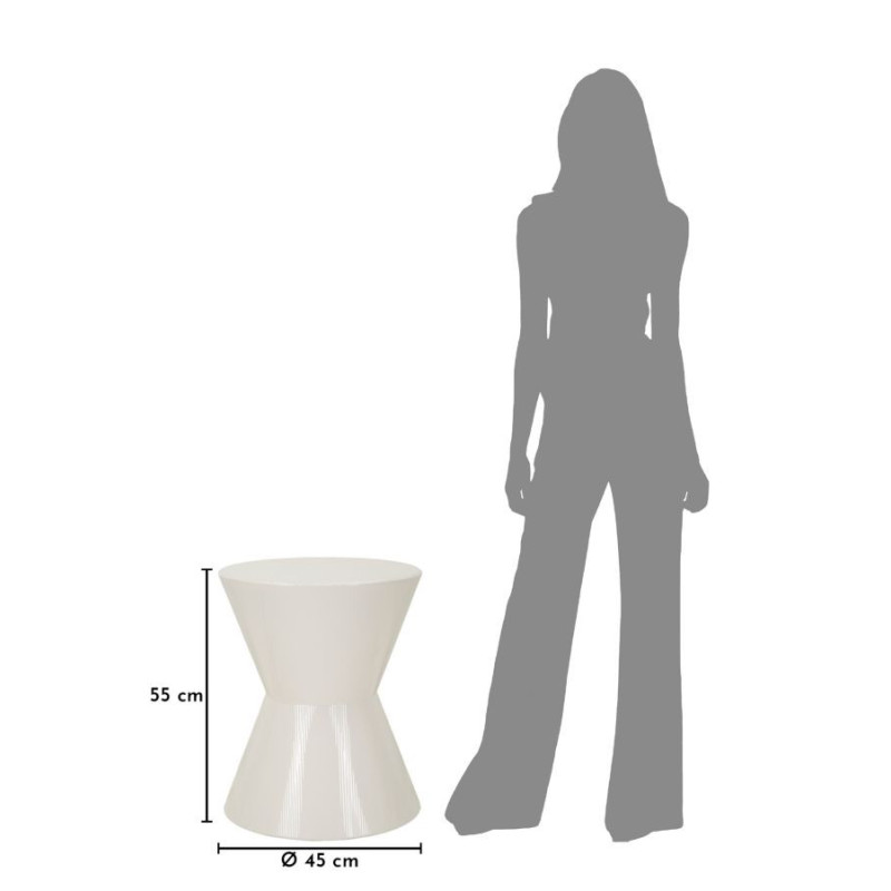 Table d'appoint design Ronde 45 cm Métal Blanc Oyo 