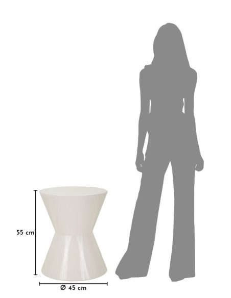 Table d'appoint design Ronde 45 cm Métal Blanc Oyo 