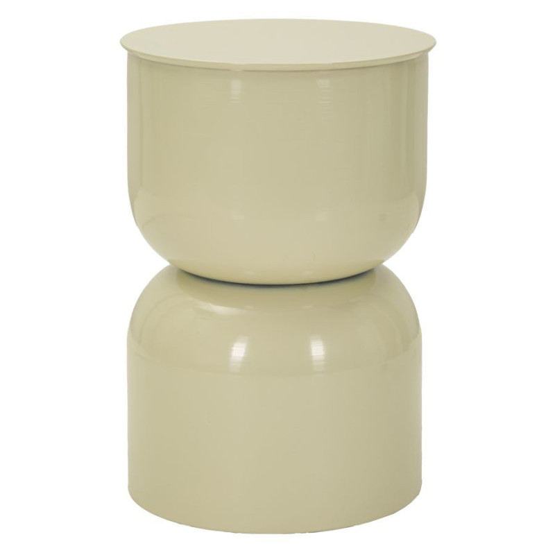 Table d'appoint design Ronde 31 cm Métal Blanc crème Oyi 