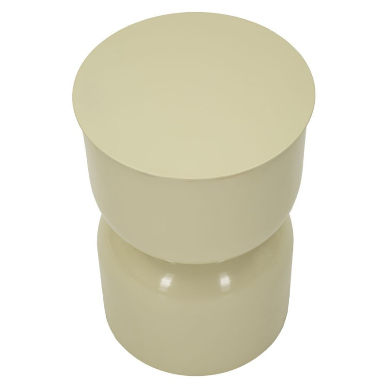 Table d'appoint design Ronde 31 cm Métal Blanc crème Oyi 