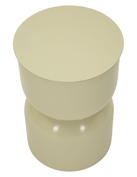 Table d'appoint design Ronde 31 cm Métal Blanc crème Oyi 