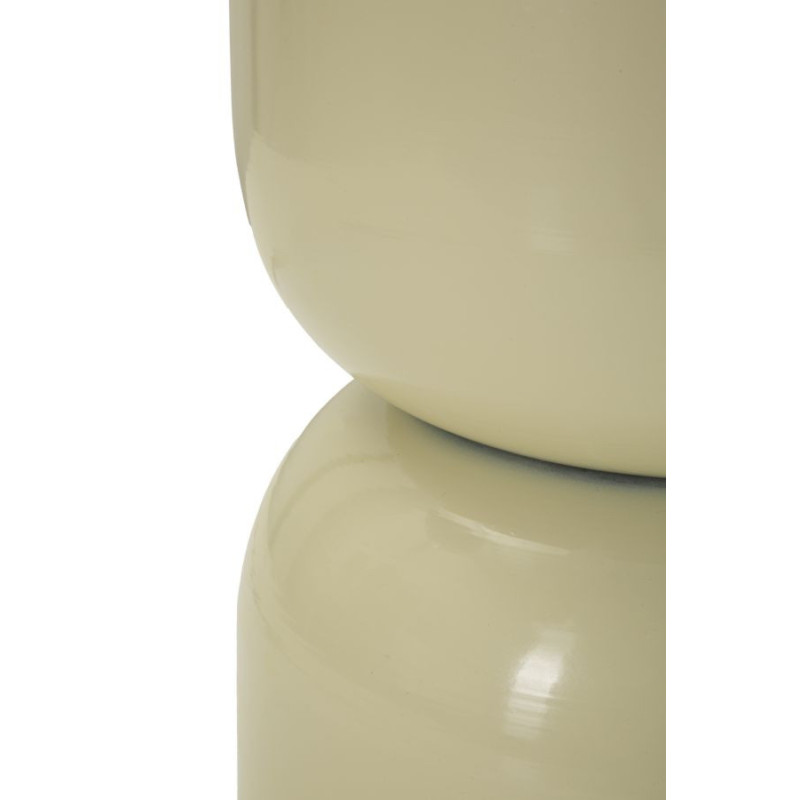 Table d'appoint design Ronde 31 cm Métal Blanc crème Oyi 