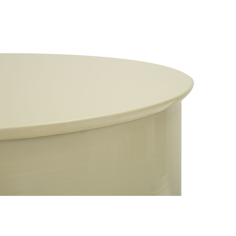 Table d'appoint design Ronde 31 cm Métal Blanc crème Oyi 