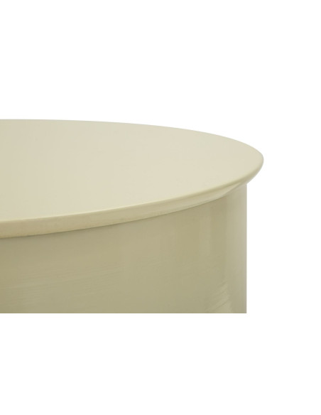 Table d'appoint design Ronde 31 cm Métal Blanc crème Oyi 