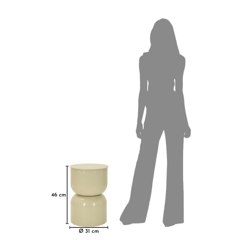 Table d'appoint design Ronde 31 cm Métal Blanc crème Oyi 