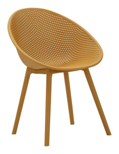 Lot de 2 Chaises design Plastique Jaune moutarde Ibiza 