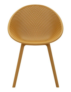 Lot de 2 Chaises design Plastique Jaune moutarde Ibiza 