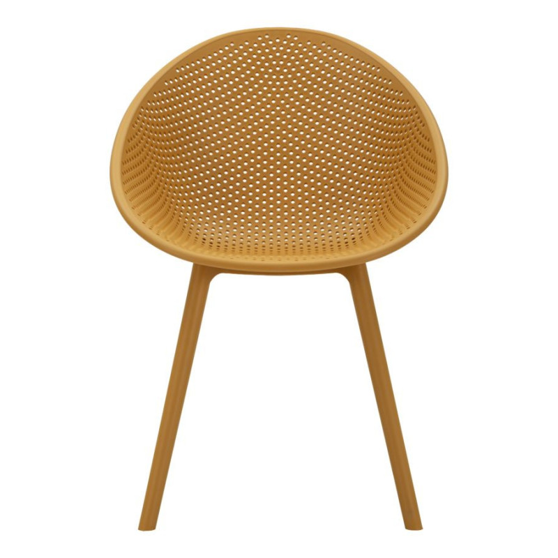 Lot de 2 Chaises design Plastique Jaune moutarde Ibiza 