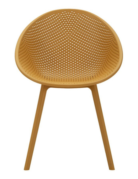 Lot de 2 Chaises design Plastique Jaune moutarde Ibiza 