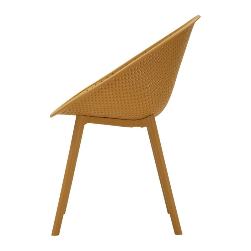 Lot de 2 Chaises design Plastique Jaune moutarde Ibiza 