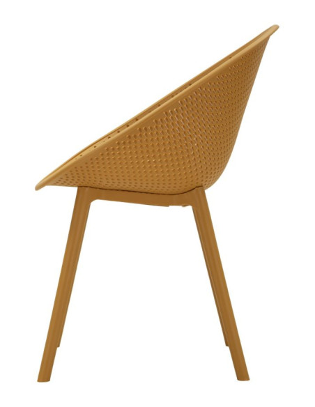 Lot de 2 Chaises design Plastique Jaune moutarde Ibiza 