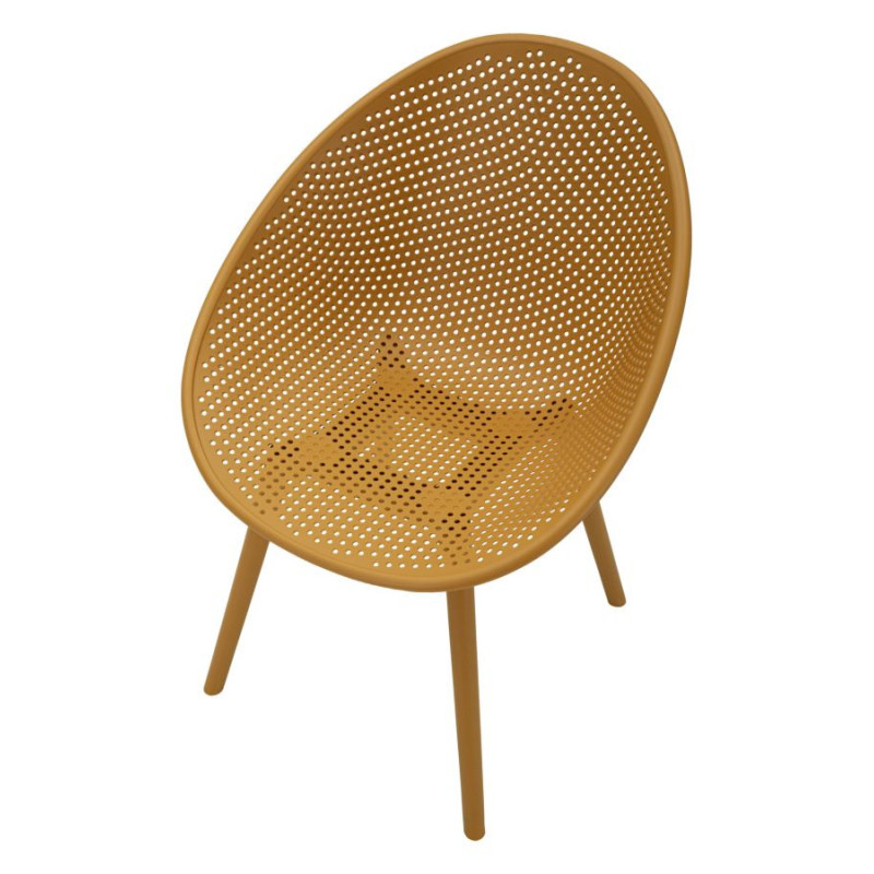 Lot de 2 Chaises design Plastique Jaune moutarde Ibiza 