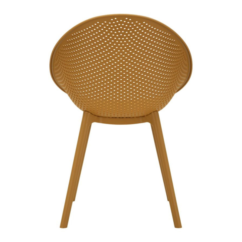 Lot de 2 Chaises design Plastique Jaune moutarde Ibiza 