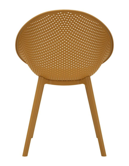 Lot de 2 Chaises design Plastique Jaune moutarde Ibiza 