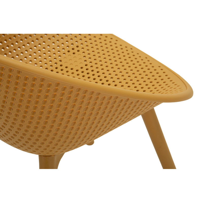 Lot de 2 Chaises design Plastique Jaune moutarde Ibiza 