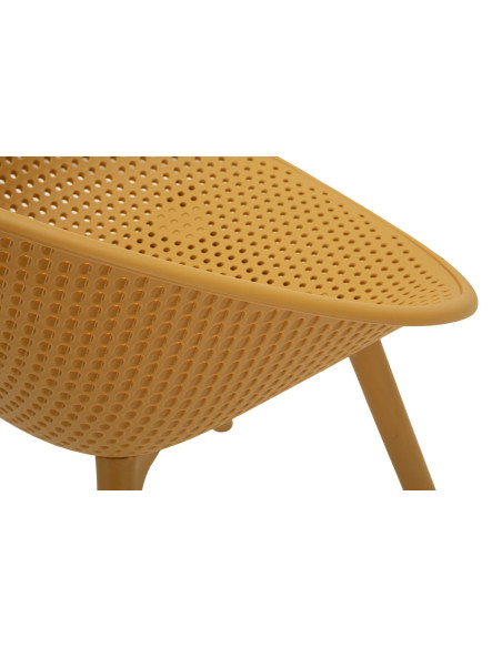 Lot de 2 Chaises design Plastique Jaune moutarde Ibiza 