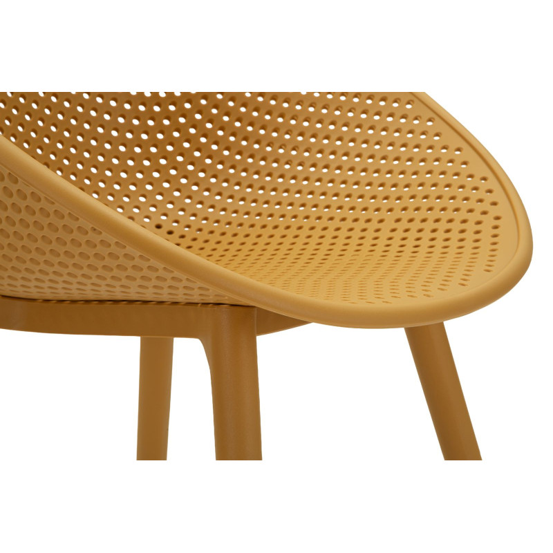 Lot de 2 Chaises design Plastique Jaune moutarde Ibiza 