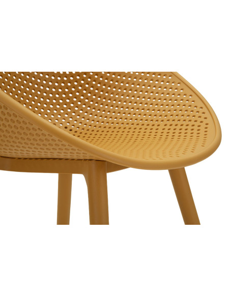 Lot de 2 Chaises design Plastique Jaune moutarde Ibiza 