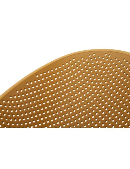 Lot de 2 Chaises design Plastique Jaune moutarde Ibiza 