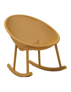 Lot de 2 Fauteuils à bascule design Plastique Jaune moutarde Ibiza 