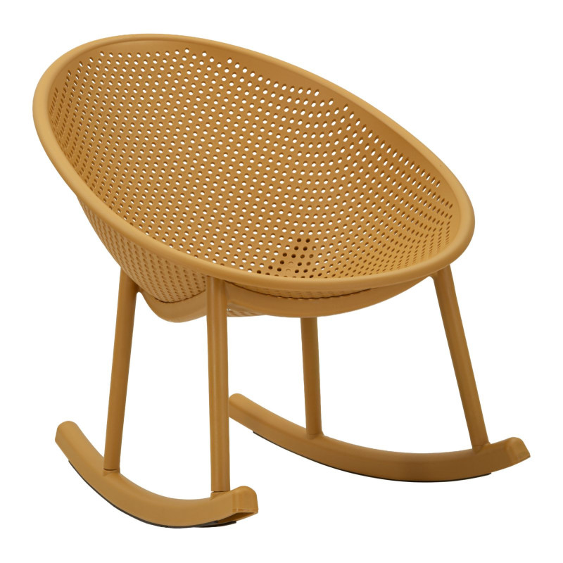 Lot de 2 Fauteuils à bascule design Plastique Jaune moutarde Ibiza 