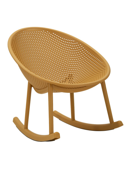 Lot de 2 Fauteuils à bascule design Plastique Jaune moutarde Ibiza 