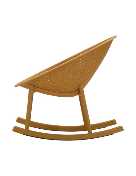 Lot de 2 Fauteuils à bascule design Plastique Jaune moutarde Ibiza 