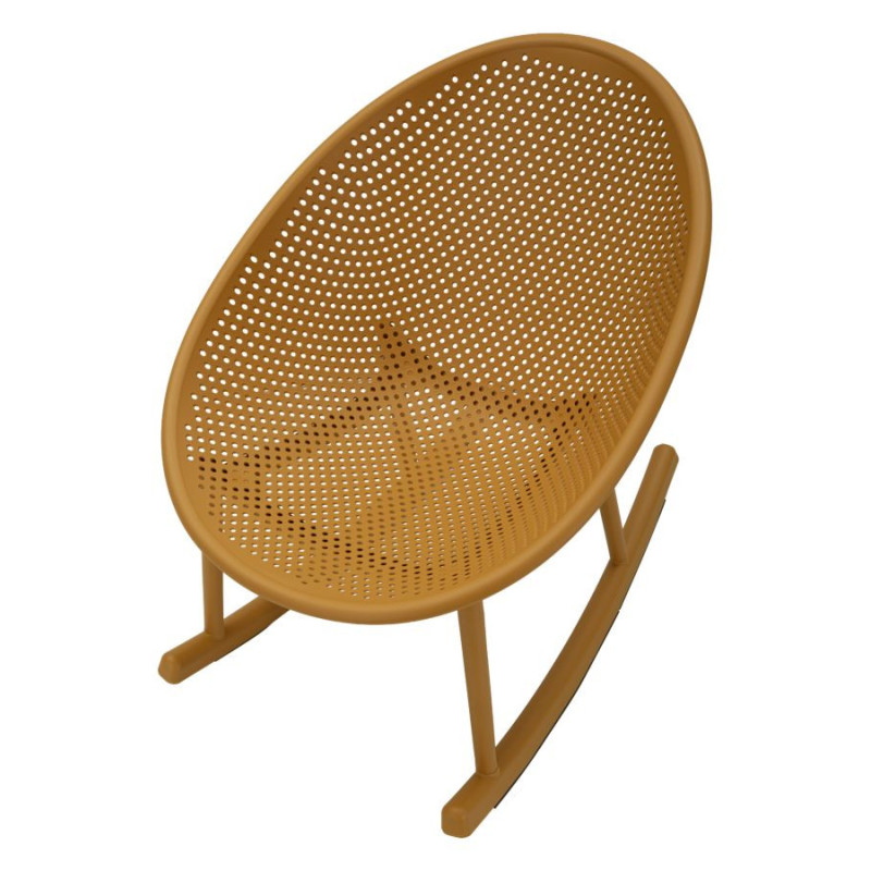 Lot de 2 Fauteuils à bascule design Plastique Jaune moutarde Ibiza 
