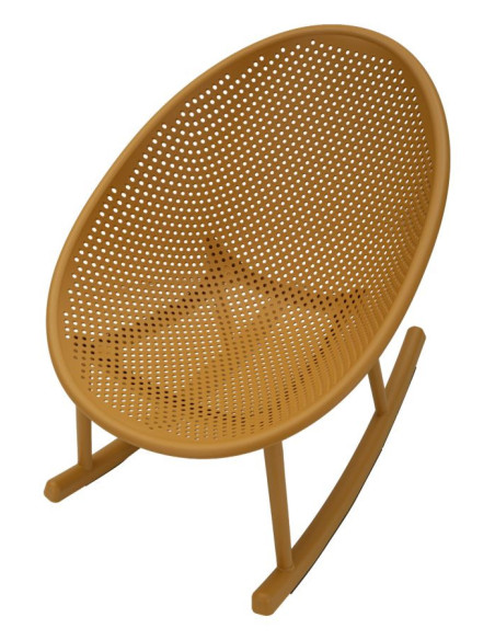 Lot de 2 Fauteuils à bascule design Plastique Jaune moutarde Ibiza 