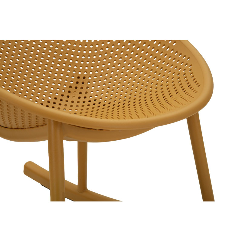 Lot de 2 Fauteuils à bascule design Plastique Jaune moutarde Ibiza 