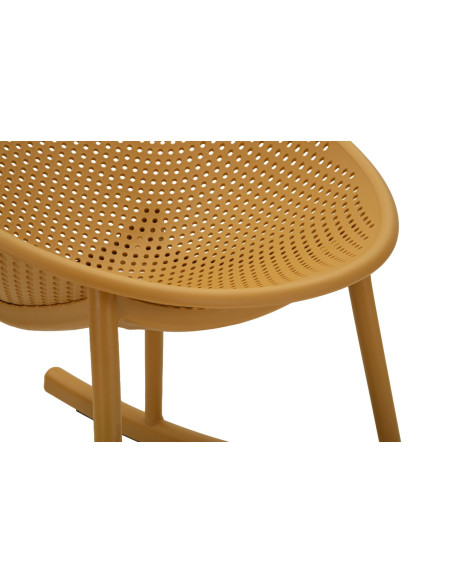 Lot de 2 Fauteuils à bascule design Plastique Jaune moutarde Ibiza 