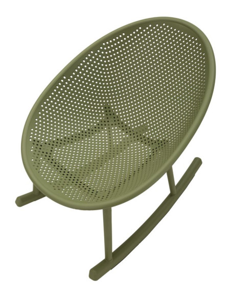 Lot de 2 Fauteuils à bascule design Plastique Vert Ibiza 