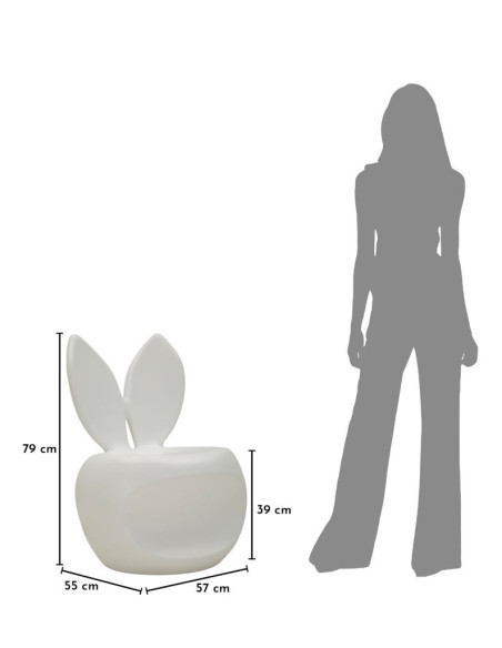 Fauteuil design Lapin Plastique Blanc Bunny 