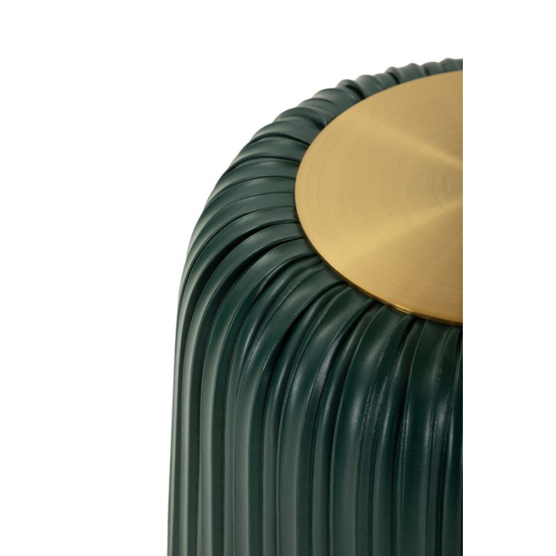 Table d'appoint design chic Ronde 40 cm Métal Doré Polyuréthane Vert Egle 