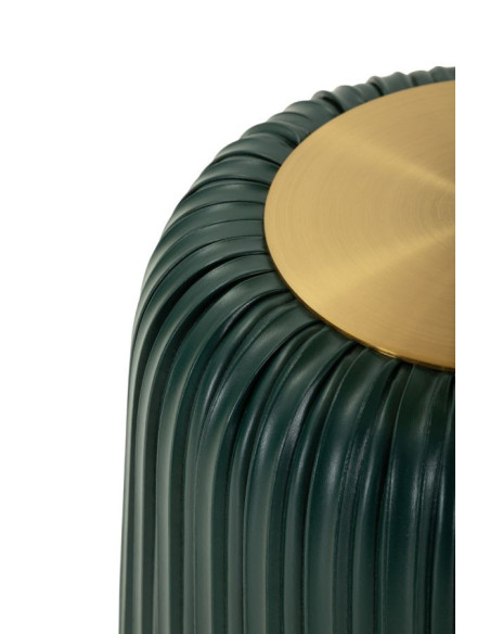 Table d'appoint design chic Ronde 40 cm Métal Doré Polyuréthane Vert Egle 