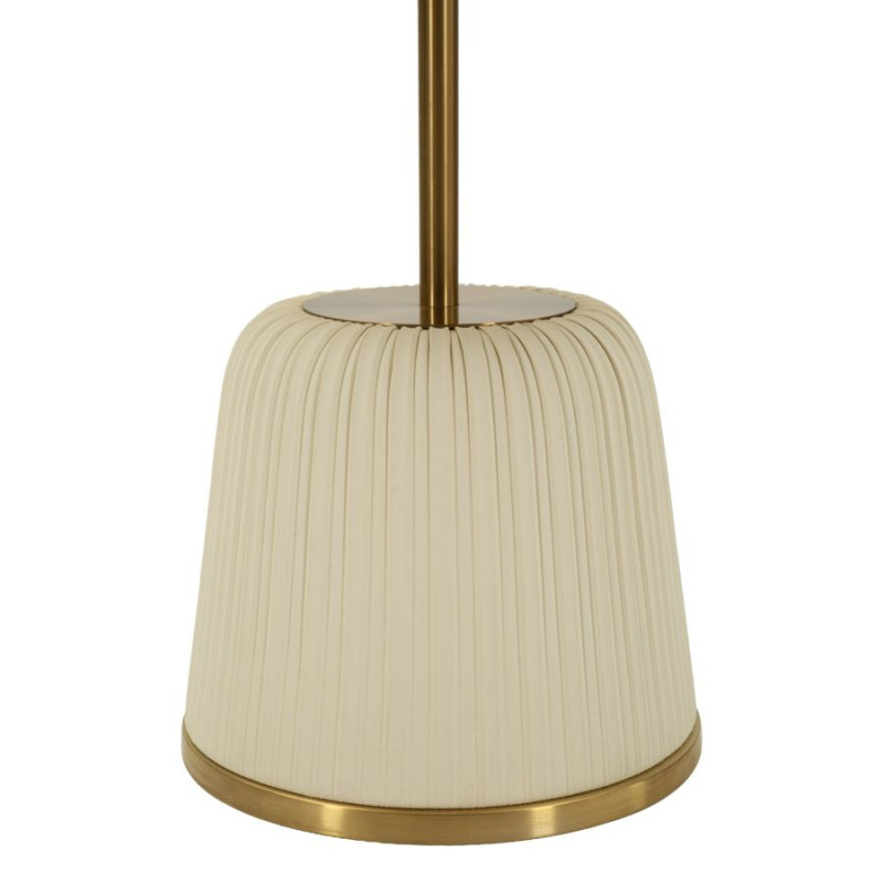 Table d'appoint design chic Ronde 40 cm Métal Doré Polyuréthane Blanc Egle 