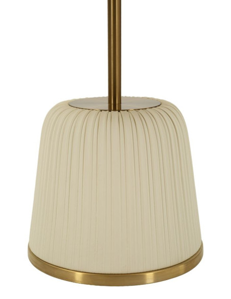 Table d'appoint design chic Ronde 40 cm Métal Doré Polyuréthane Blanc Egle 